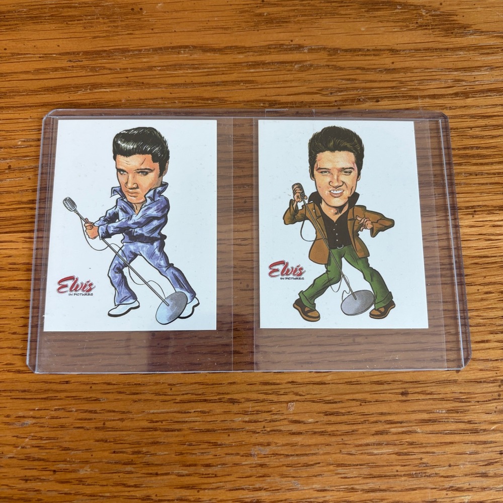 Elvis In Pictures Philip Neill Collectible Caricature Cards No 2 & 6 Billboard